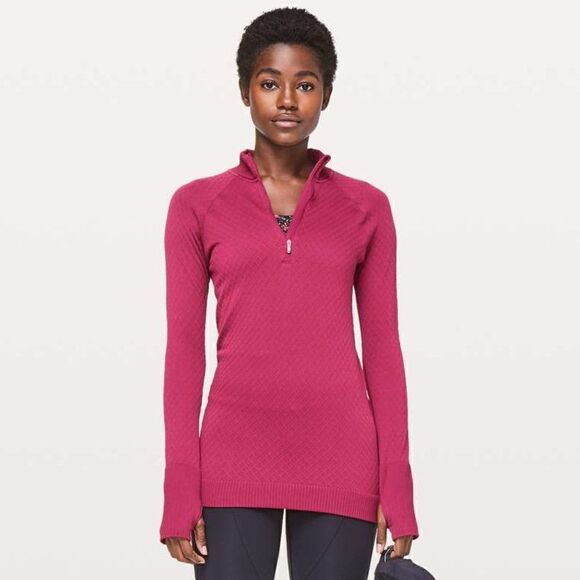 Lululemon Rest Less 1/2 Zip Ruby Star 10 W3BE1S - Picture 1 of 8